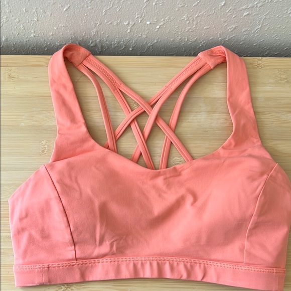 lululemon athletica Free to be Serene “Sunny Coral” Sports Bra size 6 EUC - Picture 2 of 4